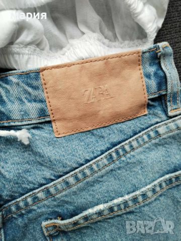 Нови къси дънки Zara, топ Zara, снимка 2 - Къси панталони и бермуди - 46000099