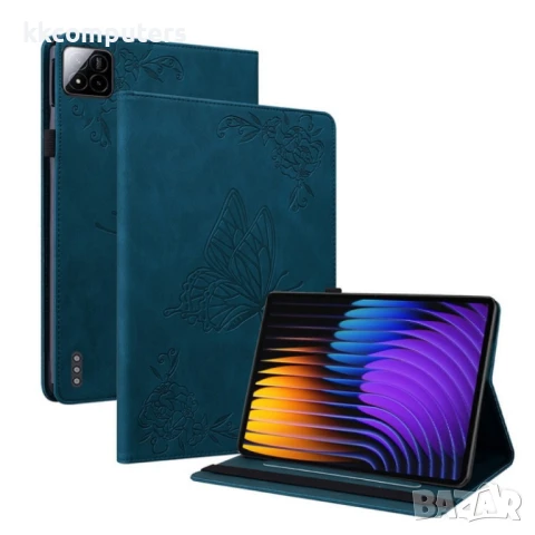 Xiaomi Pad 7 / Pad 7 Pro Butterfly Flower Кожен Калъф и Протектор, снимка 4 - Калъфи, кейсове - 51118708