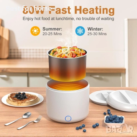 Електрическа кутия за храна Vabaso – 80W мощност, 3-в-1 за кола, камион и офис (1.2L), снимка 6 - Други - 53275474