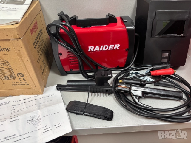 НОВ! В ГАРАНЦИЯ! Инверторен електрожен Raider 160A RD-IW180, 20-160 A, 1.5-4 мм, снимка 2 - Други инструменти - 52237629