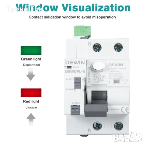WiFi прекъсвач 2P 40A 30mA GRD9L-R, снимка 3 - Друга електроника - 51716288