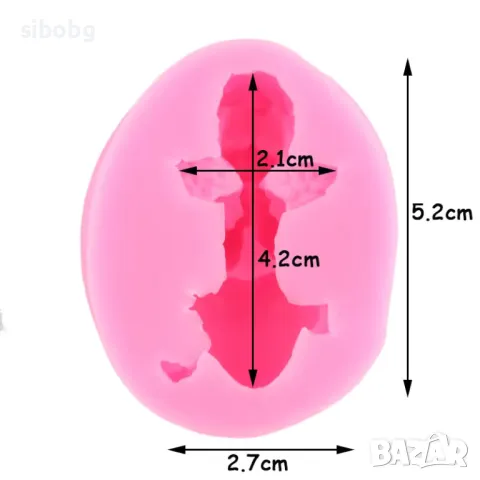 Силиконов Молд Ангелче със Сърчице Купидон, снимка 2 - Форми - 46935903
