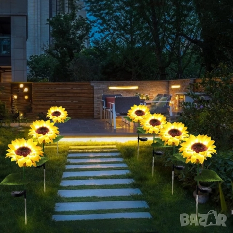 Соларни LED градински светлини - цветя, снимка 6 - Прожектори - 51844709