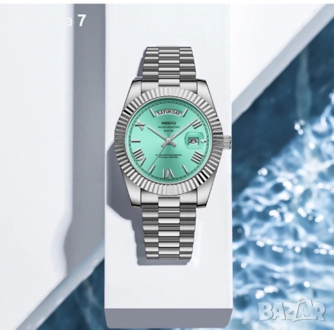 Мъжки часовник NIBOSI - елегантен с ден и дата, снимка 4 - Мъжки - 54166504