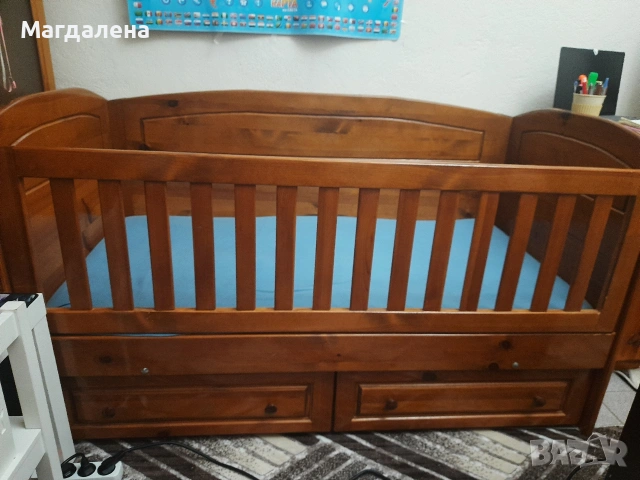 Бебешко легло 120×60 с матрак и 2 чекмеджета