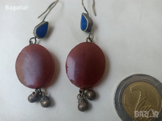 Етно обеци,карнеол,лапис,сачан,винтидж,трепка,арпалии,камък,османски,99к , снимка 8 - Антикварни и старинни предмети - 51106527