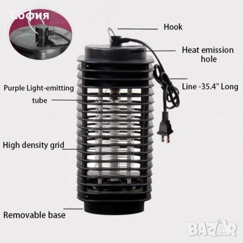 Компактна лампа против комари, снимка 4 - Други - 45551604