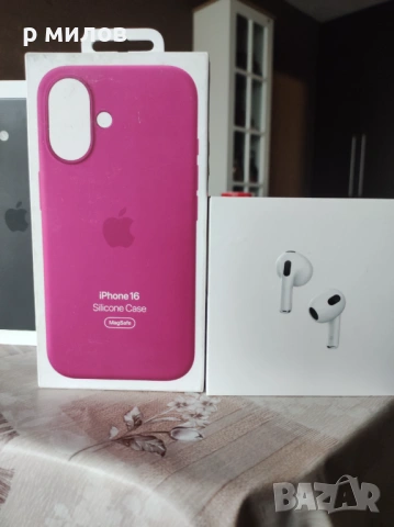 Продавам iPhone 16 заедно с Case и слушалки. Неразопаковани., снимка 3 - Apple iPhone - 53935369