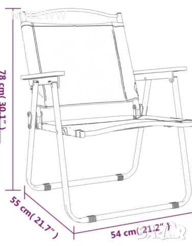 Къмпинг стол/сгъваем от плат черен, снимка 5 - Къмпинг мебели - 50555752