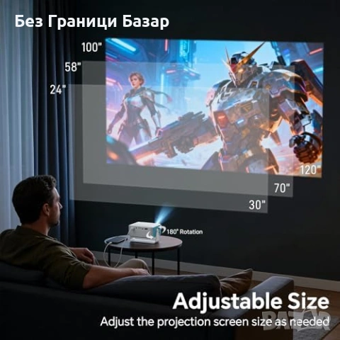 Нов Домашен мини проектор 720P 1080P Auto Keystone iOS Android HDMI, снимка 5 - Плейъри, домашно кино, прожектори - 53279748