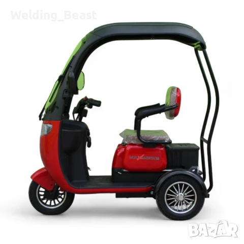 Триместна Електрическа триколка X3+ 1500W / 48V/ 20Ah - Червена, снимка 7 - Мотоциклети и мототехника - 51284499