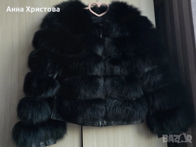 Кожено яке с естествен косъм, снимка 1