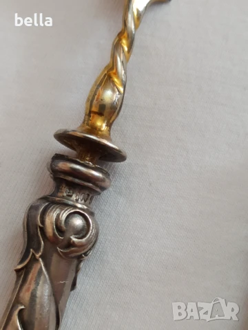 Комплект стари антикварни сребърни прибора за масло и др, снимка 8 - Антикварни и старинни предмети - 50840721