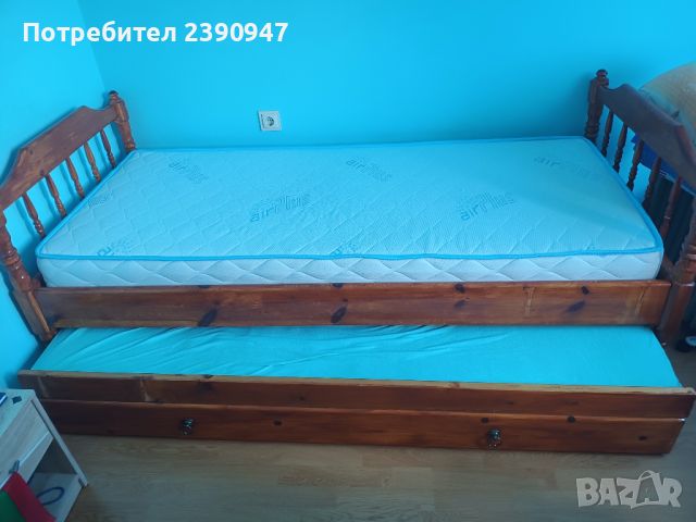 Единично легло с нов матрак, снимка 1 - Мебели за детската стая - 46279252