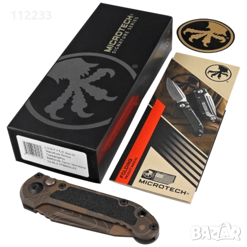 Microtech LUDT Gen III T/E Signature Automatic Knife Badlands Camo Aluminum M390MK by Tony Marfione, снимка 4 - Ножове - 53498719
