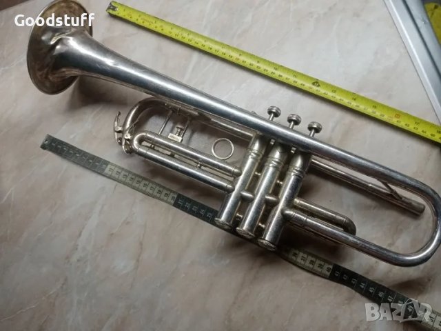   Посребрен Тромпет Symphonic musikhaus Barth Stuttgart сьс седеф, снимка 1