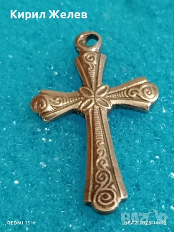 Винтидж бижу сребърен кръст красива орнаментика ювелирна изработка 52492, снимка 5 - Колиета, медальони, синджири - 52692223