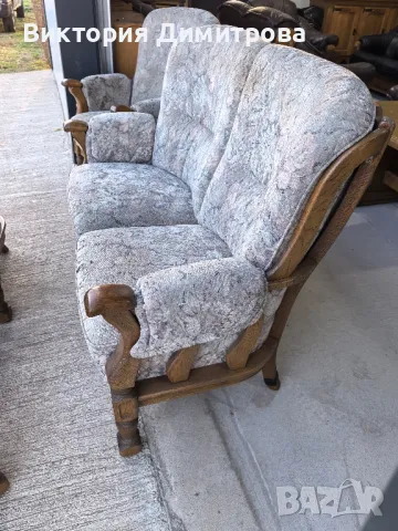 Комплект: 3 кресла + малък диван, снимка 11 - Дивани и мека мебел - 50138866