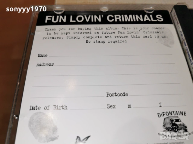 FUN LOVIN CRIMINALS ORIGINAL CD 2002261741, снимка 12 - CD дискове - 53564205