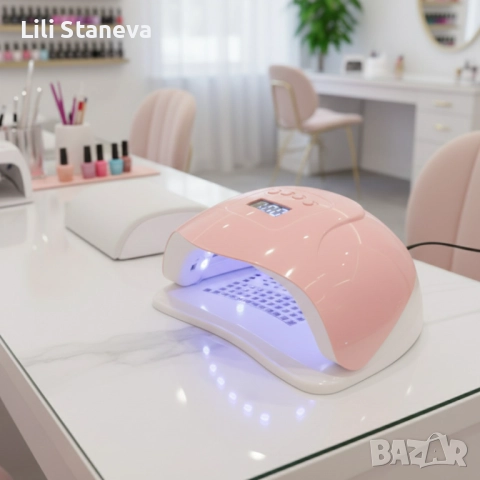 Професионална UV/LED лампа POLYUV 110W – За всички гел лакове, авто сензор. , снимка 5 - Педикюр и маникюр - 52753480