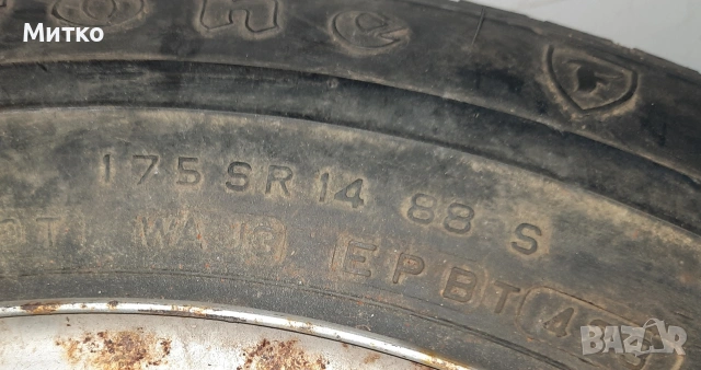 Ретро оригинална джанта 14 ка с гума за Опел Рекорд Е от 80 те години, снимка 10 - Гуми и джанти - 53738327