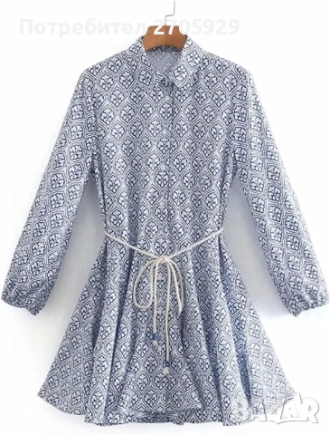 Zara памучна рокля, размер S, снимка 2 - Рокли - 52220240