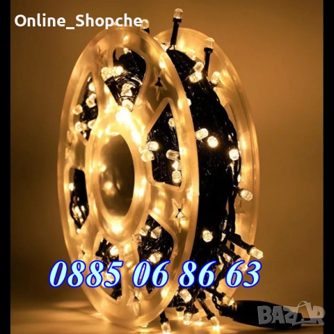 Коледни лампички 20 метра на макара, синя светлина, водоустойчиви, снимка 6 - Декорация за дома - 52428516