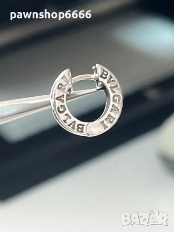 Златна обеца 14 карата BVGARI, снимка 4 - Обеци - 51462331