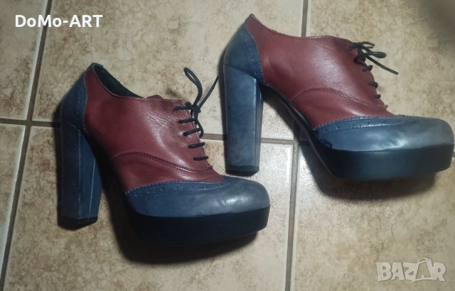 Италиански обувки Винтидж стил от естествена кожа., снимка 2 - Дамски обувки на ток - 53645401