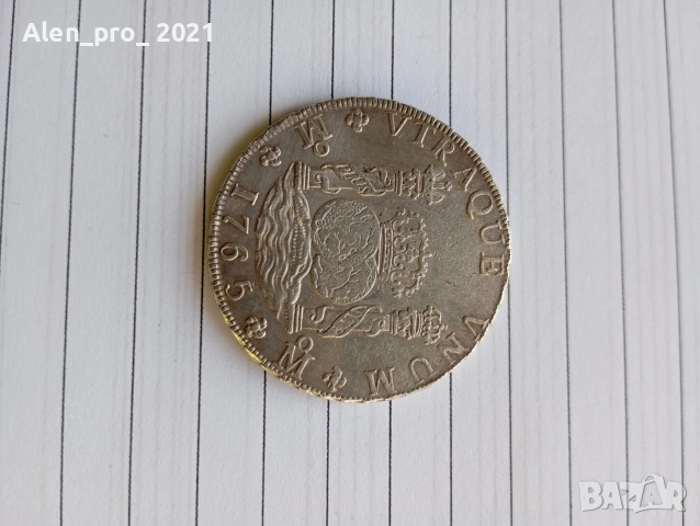 сребърна монета 8реала , снимка 2 - Нумизматика и бонистика - 53325807