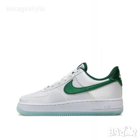 Дамски маратонки NIKE Air Force 1 '07 Low Satin Shoes White/Green, снимка 5 - Маратонки - 47416291