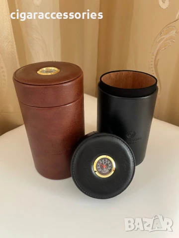 Преносим хумидор за пури с хигрометър – кожа + кедър, снимка 2 - Табакери - 51377569