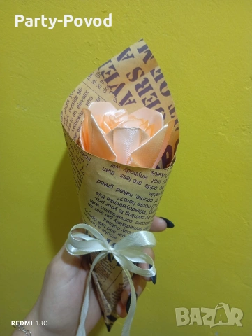 Сатенени букети , снимка 11 - Изкуствени цветя - 53079605