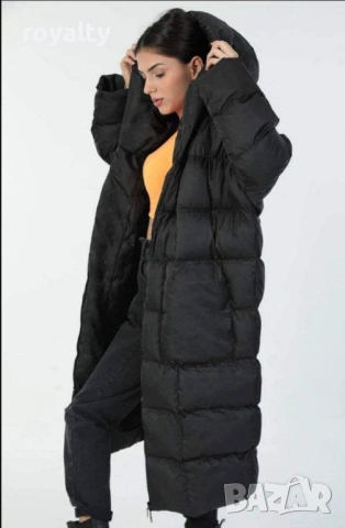 Дълго Зимно Черно Дамско Яке , снимка 2 - Якета - 53672089