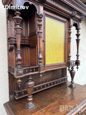 Масивен антикварен шкаф-кабинет с изключително богата ръчна резба, снимка 3 - Бюфети - 53959131