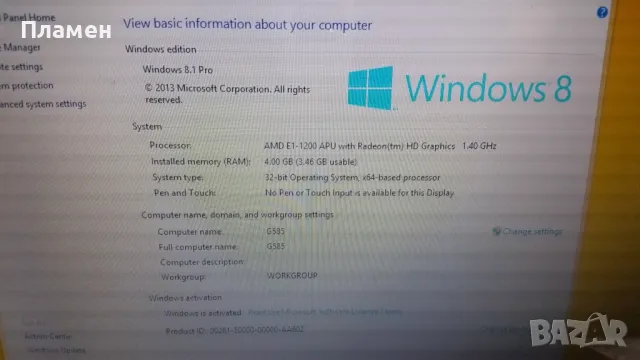Лаптоп Lenovo IdeaPad G585, снимка 3 - Лаптопи за дома - 50190975