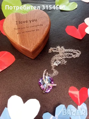 Колие в подаръчна дървена кутийка , снимка 3 - Колиета, медальони, синджири - 49657740