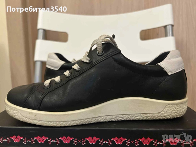 Дамски черни кецове Ecco, снимка 15 - Кецове - 51482015