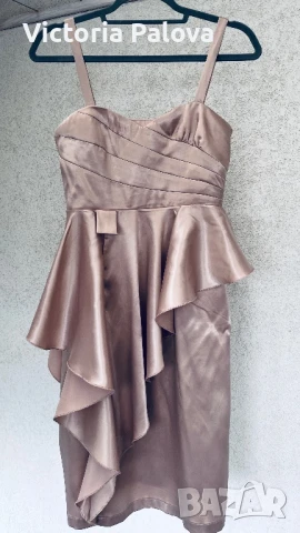 Парти ( коктейлна)рокля цвят пепел от рози  VILA Дания , снимка 2 - Рокли - 50476897