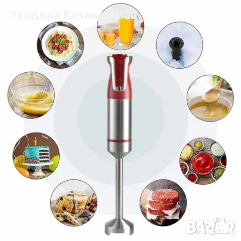 Ръчен пасатор Royalty Line RL-ESTM800, 800W с неръждаема стомана и регулатор на скоростта, снимка 9 - Чопъри и пасатори - 51689973