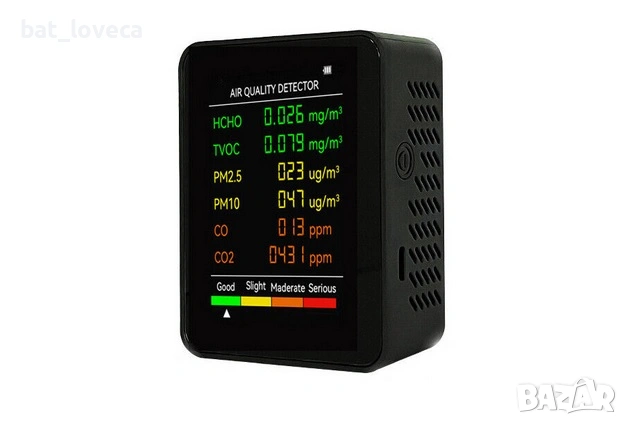 Детектор на замърсен въздух 6-в-1, снимка 2 - Овлажнители и пречистватели за въздух - 53666568