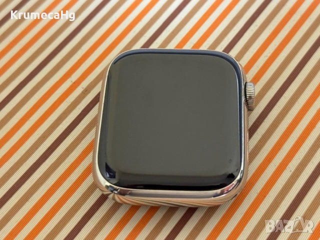 Apple Watch Series 7 GPS Cellular 45mm Silver Stainless Steel, снимка 8 - Смарт часовници - 52433212