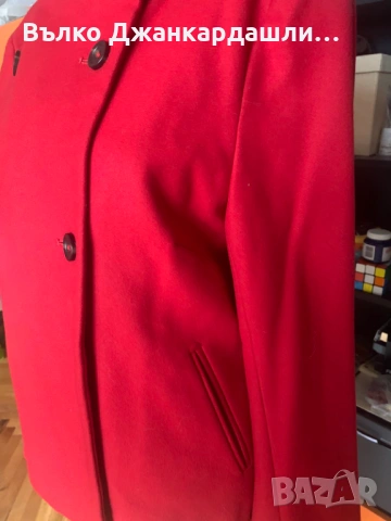 Кокетно късо червено палто Marc O'Polo (вълна и кашмир), размер 36, снимка 5 - Палта, манта - 53769095
