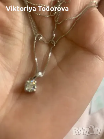 Ново колие с ест.диамант-0,50к-СУПЕР ОФЕРТА-НА ПОЛОВИН ЦЕНА-ДО КОЛЕДА, снимка 3 - Колиета, медальони, синджири - 48319718