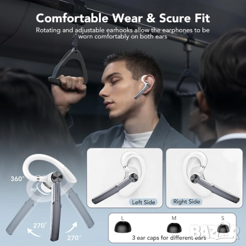 НОВА Bluetooth 5.3 Слушалка за шофиране (хендсфри) - Q19, 110 часа, двойна връзка, водоустойчива, снимка 7 - Слушалки, hands-free - 52914767