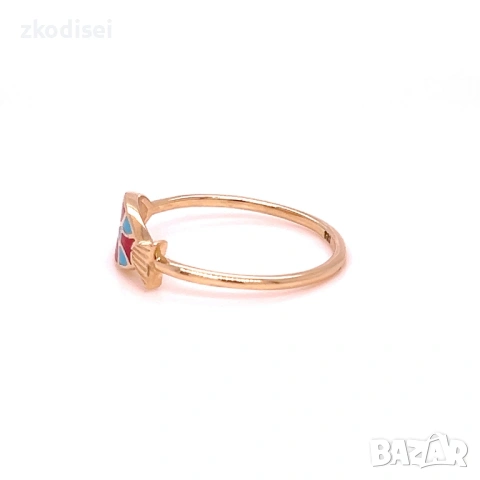 Златен дамски пръстен 1,41гр. размер:55 14кр. проба:585 модел:38764-1, снимка 3 - Пръстени - 54154445