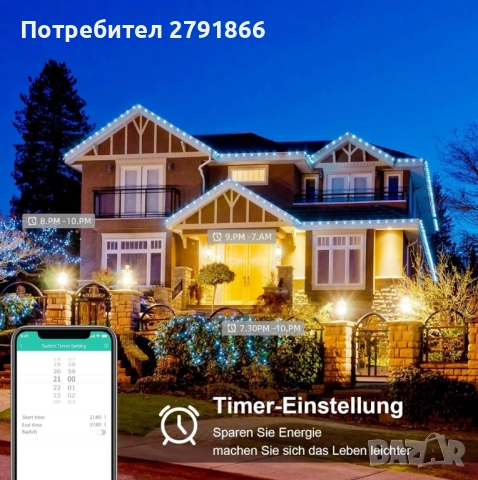 WiFi разклонител за външен монтаж 4000W 16A 2изхода IP44 Alexa/Google Assistant/IFTTT Smart Life App, снимка 2 - Външни лампи - 52398528