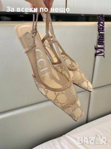 Gucci Дамски Обувки На Ток С Кристали Гучи От 36 До 42 Номер - Налични Различни Цветове Код SK720, снимка 2 - Дамски обувки на ток - 53146547