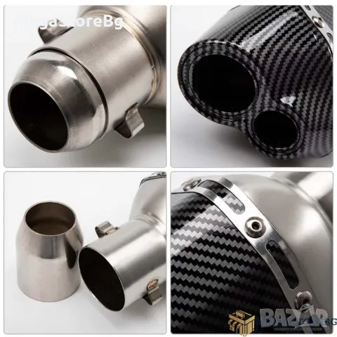 Гърне за мотор мотоциклет PA945 - 40см -ЧЕРНО С КАРБОН, снимка 2 - Аксесоари и консумативи - 49346225