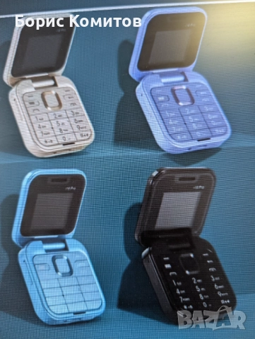 Мини 2G флип телефон с две SIM карти, многоцветен дисплей, функции за разговори,